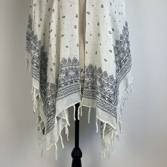 Raj Women’s Bohemian Blue & White Kimono Wrap Cardigan Lightweight One Size - Picture 10 of 12